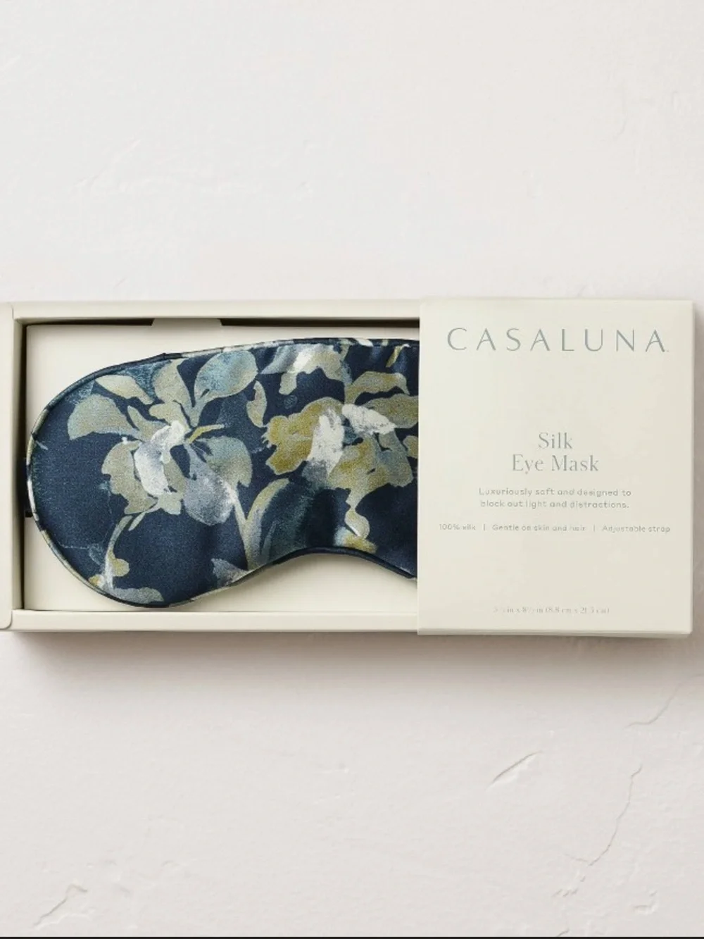 Casaluna Silk Eye Mask in Blurred Floral